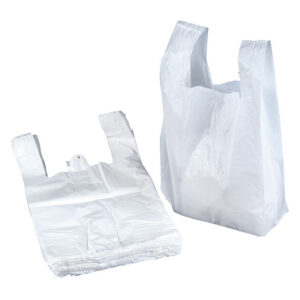 Kilekotid sangadega HDPE 30x18x55cm, 25mic, valge, 100tk